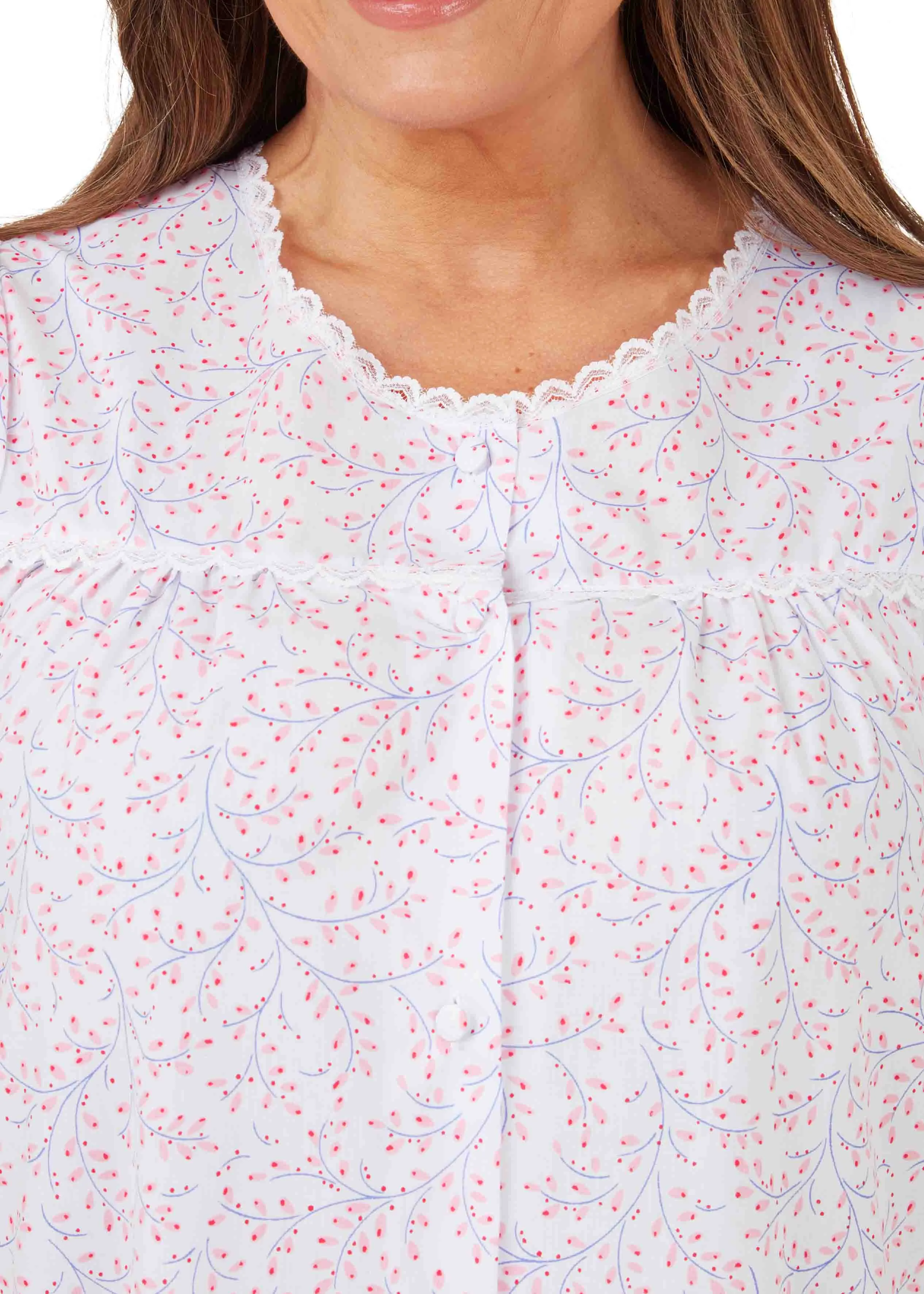 2 Pack Short Sleeve VELCRO® Brand Front Opening Nightdresses Bundle