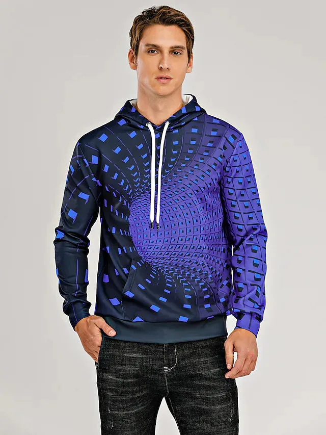 3D Print Hoodie with Color Block Geometric
