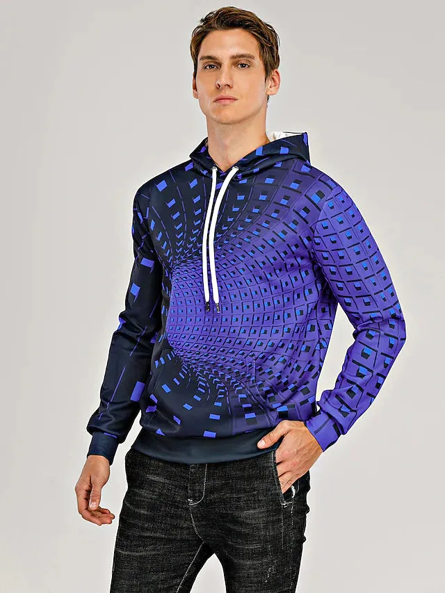 3D Print Hoodie with Color Block Geometric