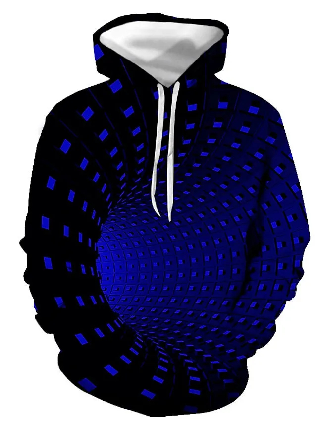 3D Print Hoodie with Color Block Geometric