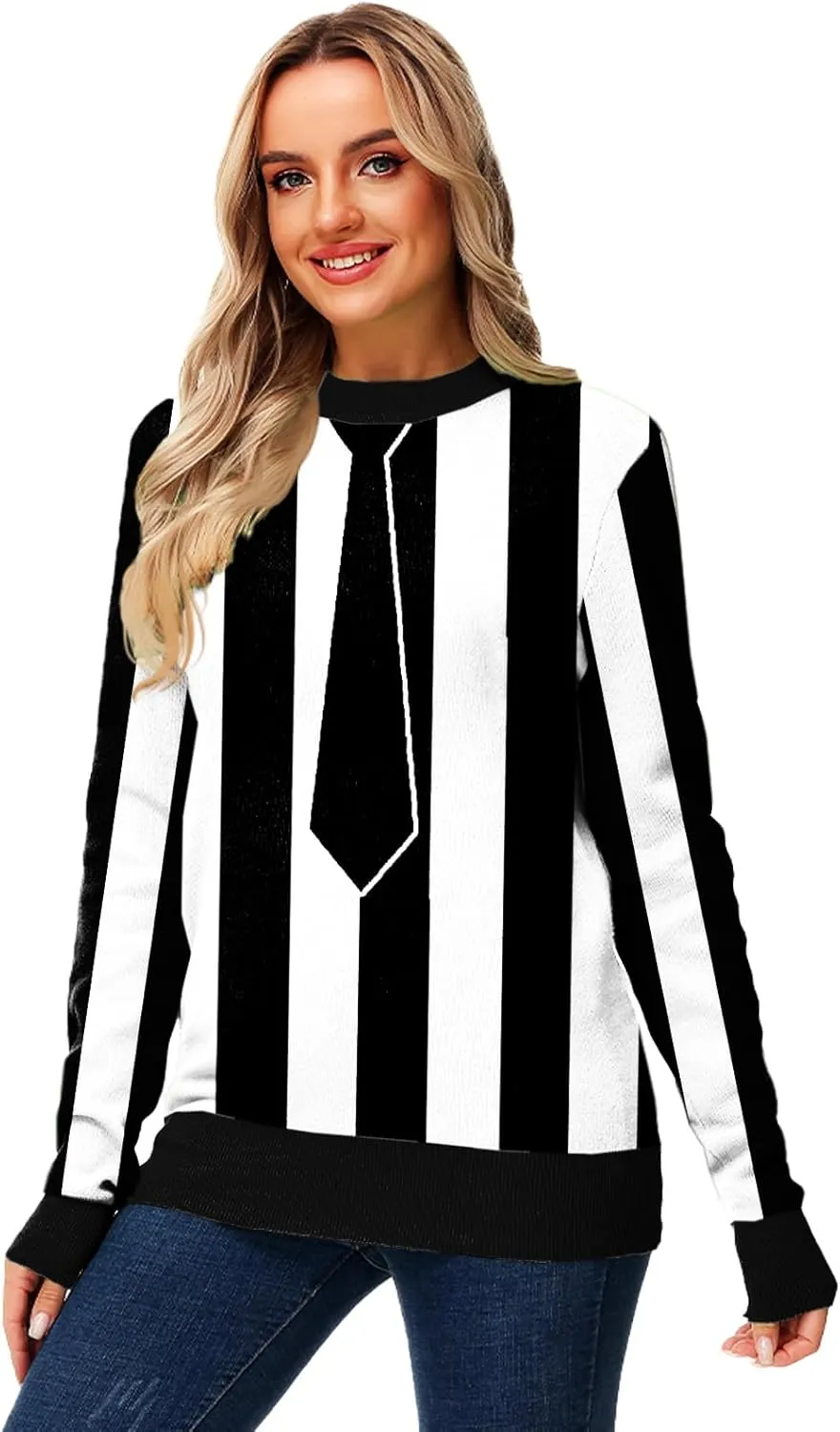 AOBUTE Women Winter Sweater Funny Printed Long Sleeve Holiday Knit Pullover