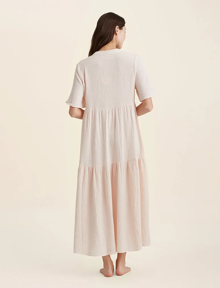 Ashley Textured Cotton Maxi Nightdress