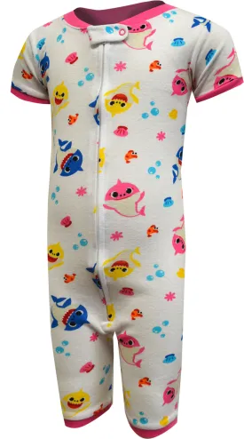 Baby Shark Cotton Infant Girls Sleeper One Piece Pajamas