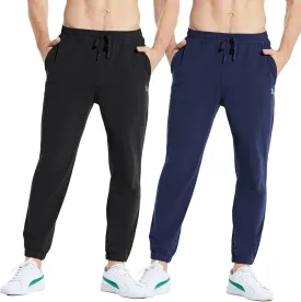 baleaf Men's 27" Cotton Sweatpants Sports Running Hiking Joggers Pants Lightweight Lounge Pocketed Pajamas 7/8 Length