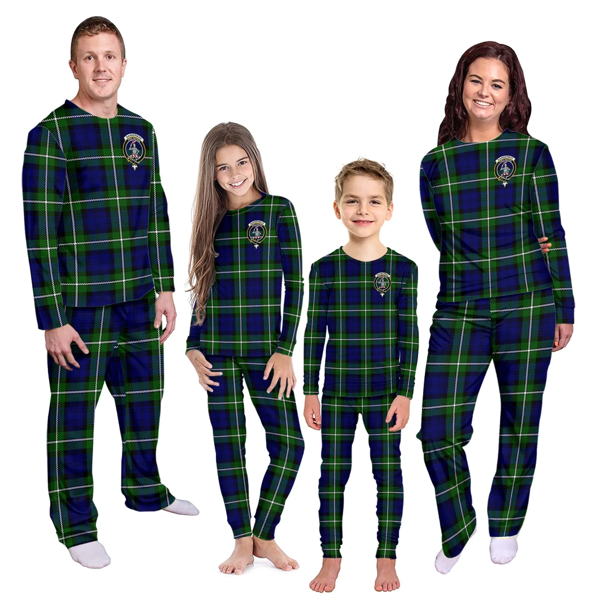 Bannerman Tartan Pajamas Family Set with Family Crest