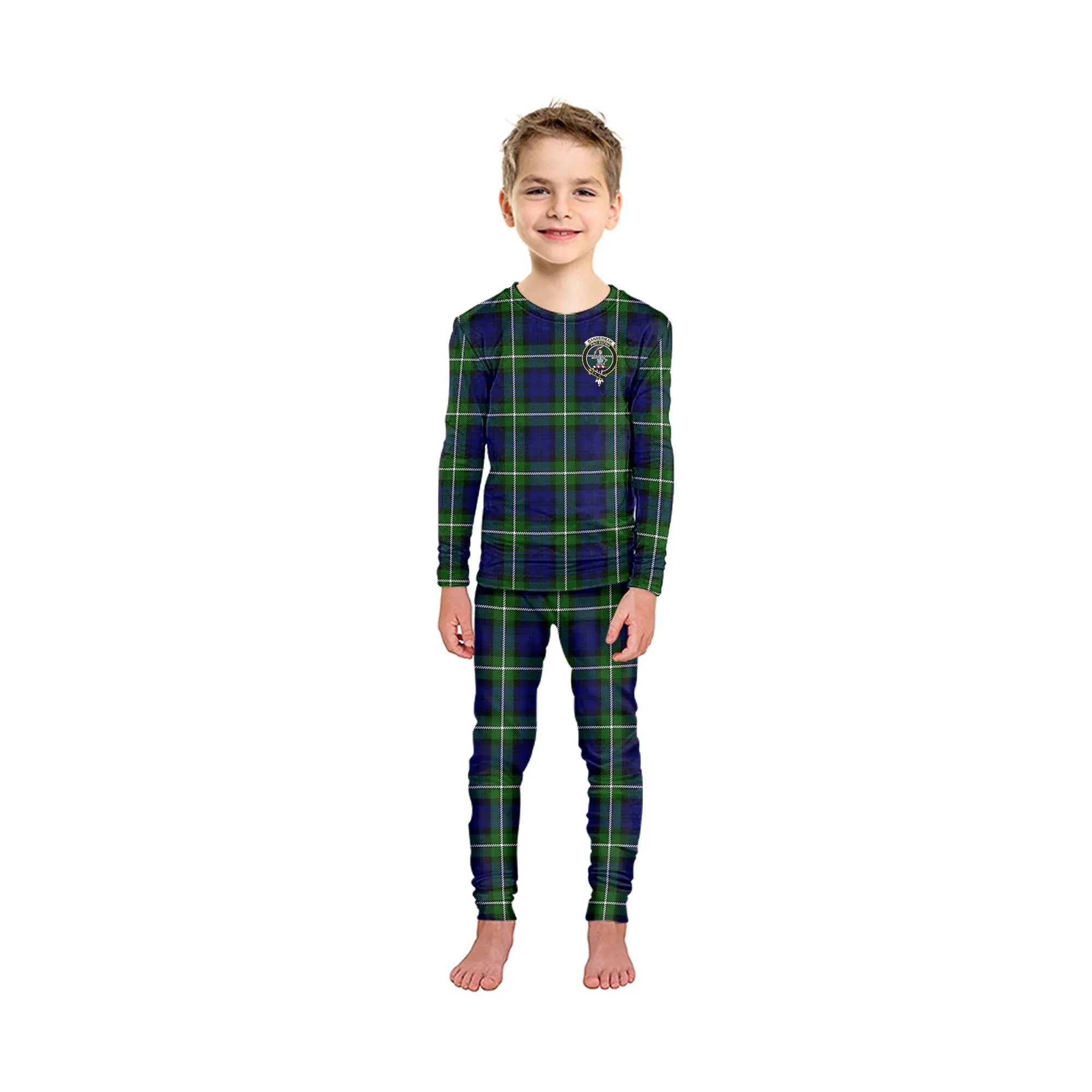 Bannerman Tartan Pajamas Family Set with Family Crest