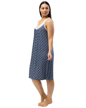 Batik Sleeveless Lace Nightdress Navy