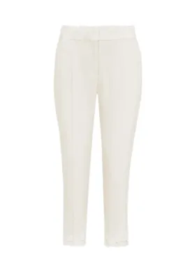 BEIGE PANTS WITH LACE DETAILS