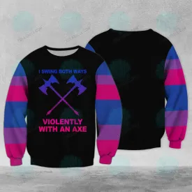 Bisexual 3D Christmas Shirt, LGBT Bisexual Dinosaur Swing Both 3D All Over Printed Shirt, Bisexual Pride Apparel