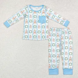 BLP0483   Bamboo  toddler boy clothes elk boy christmas pajamas outfit