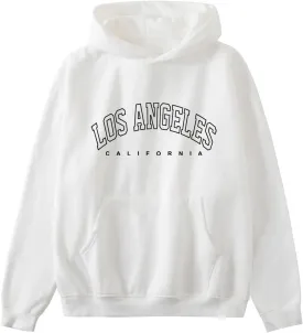 Bobeutou Oversized Graphic Hoodies for Men Los Angeles Vintage Sweatshirt California Letter Print Hoodie Pocket Pullover Top