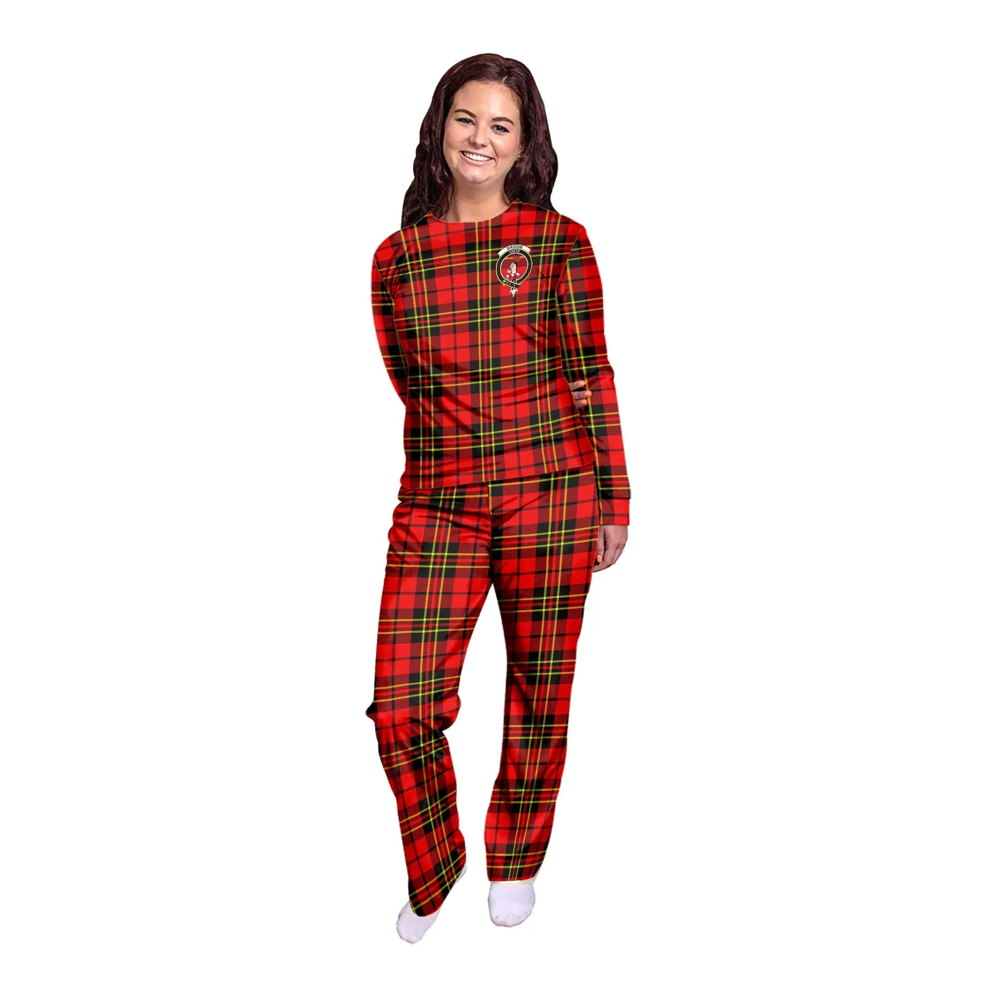 Brodie Modern Tartan Pajamas Family Set with Family Crest