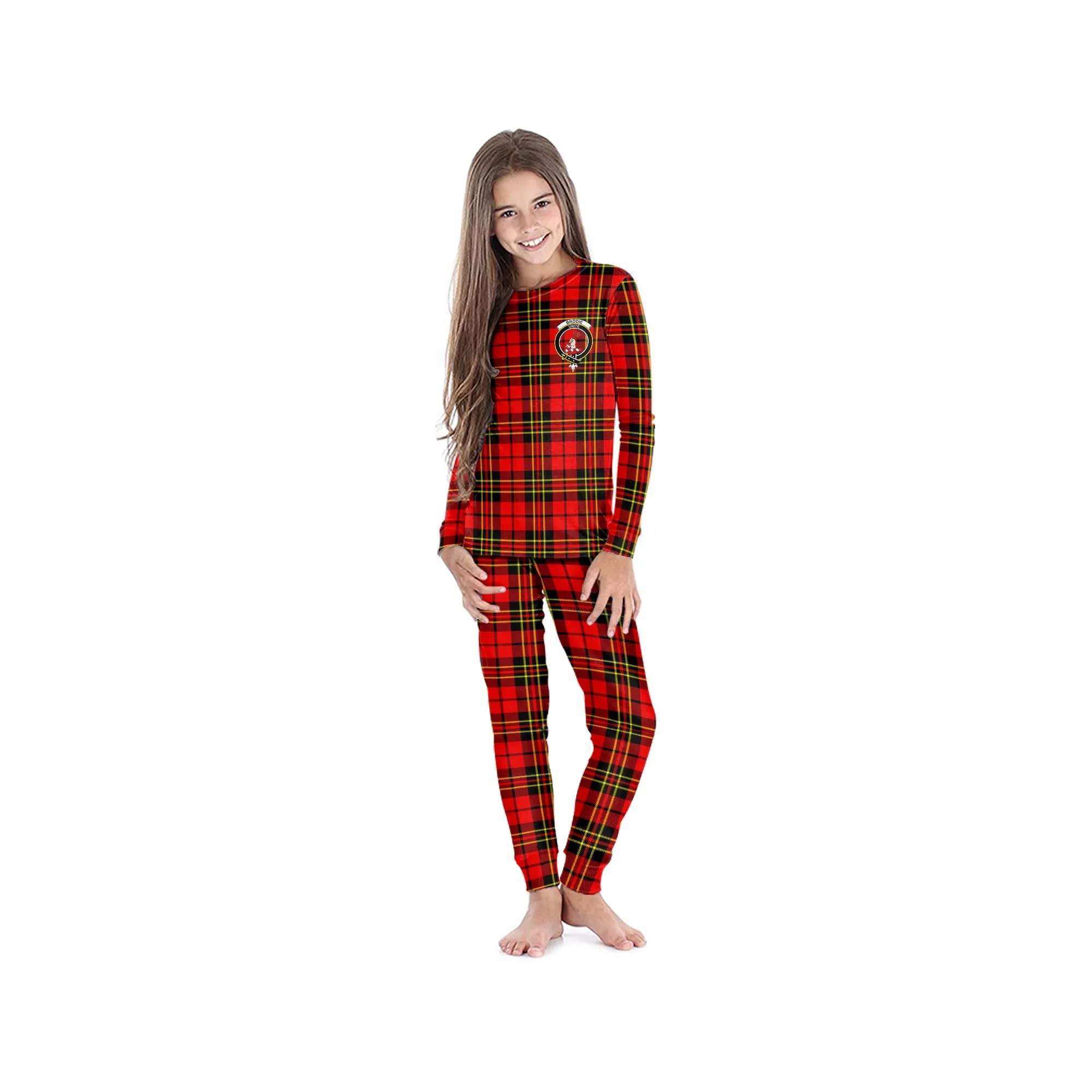 Brodie Modern Tartan Pajamas Family Set with Family Crest