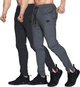 BROKIG Mens Leglock Gym Jogger Sweat Pants Ankle Zip,Workout Sweatpants Athletic Tapered Jogging Pants with Pockets