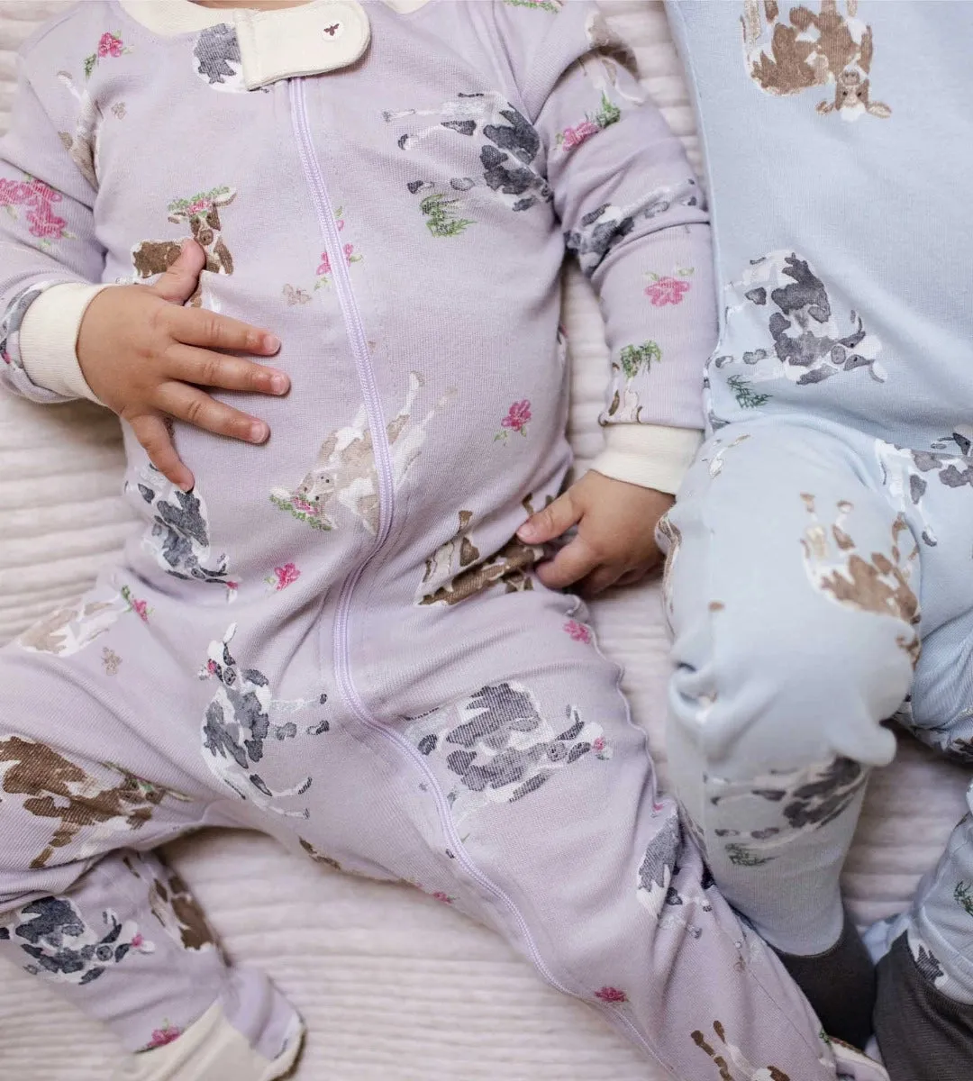 Burt's Bees Organic Baby One-Piece Sleeper Mr. Moo