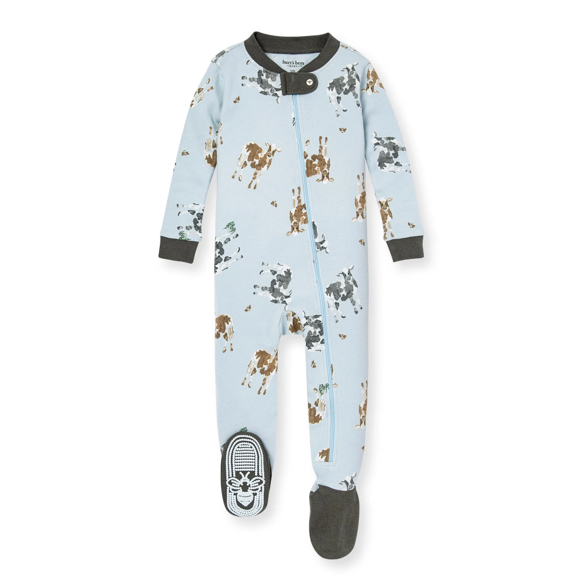 Burt's Bees Organic Baby One-Piece Sleeper Mr. Moo