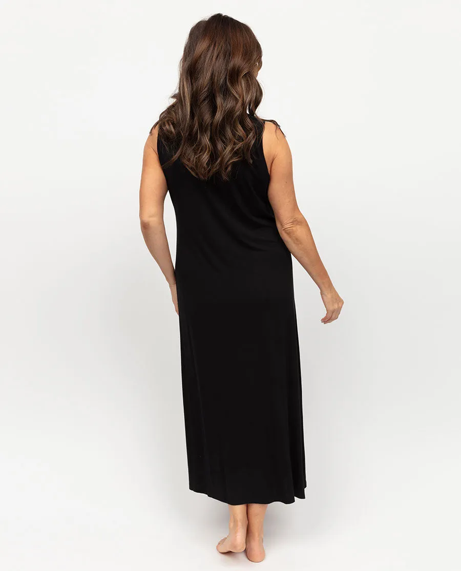 Carolynn Womens Lace Detail Jersey Midi Nightdress