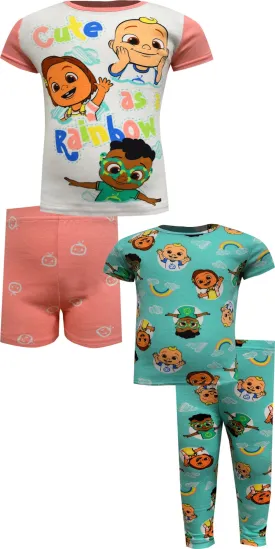 Cocomelon Cute as a Rainbow 4 piece Toddler Pajamas