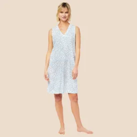 Confetti Dot Pima Knit Nightgown - Blue