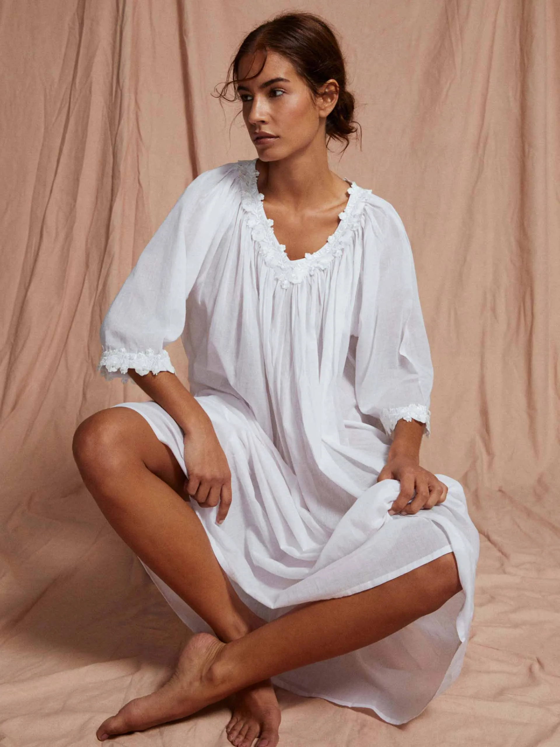Cotton full length Julia nightdress