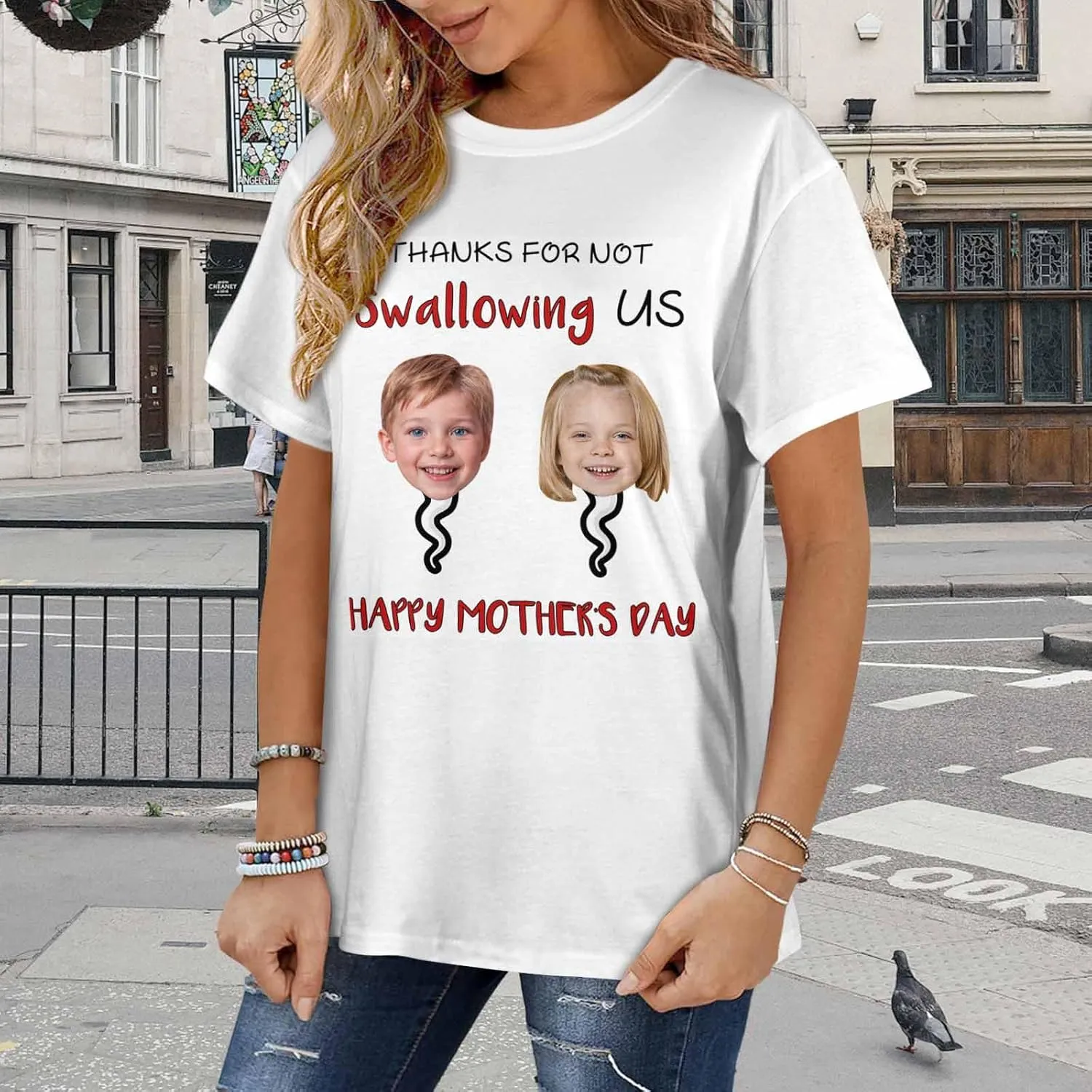 Custom T Shirts for Mom Mama Grandma Personalized Shirt with Photo Customized Name Tee Unique Gifts for Mothers Day