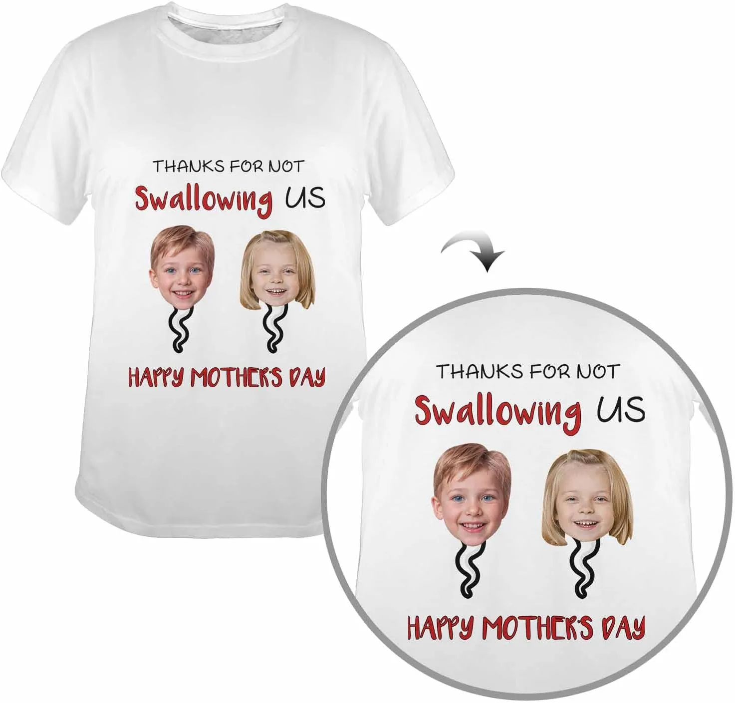 Custom T Shirts for Mom Mama Grandma Personalized Shirt with Photo Customized Name Tee Unique Gifts for Mothers Day