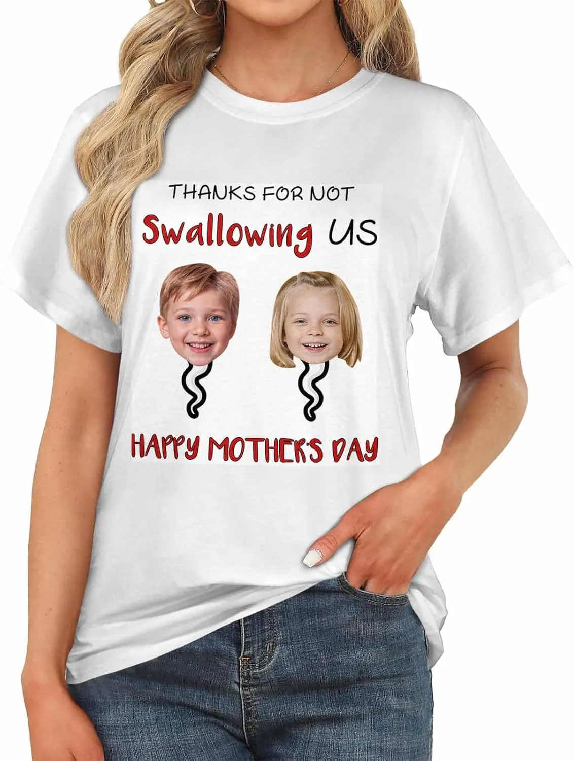 Custom T Shirts for Mom Mama Grandma Personalized Shirt with Photo Customized Name Tee Unique Gifts for Mothers Day