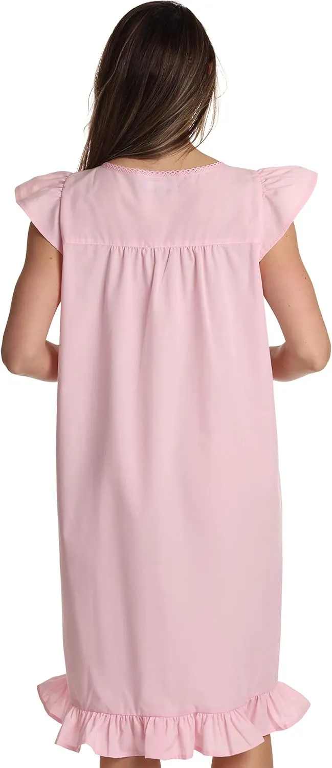 Dreamcrest 100% Cotton Sleeveless Night Gown for Women Cute Floral Summer Sleep Dress