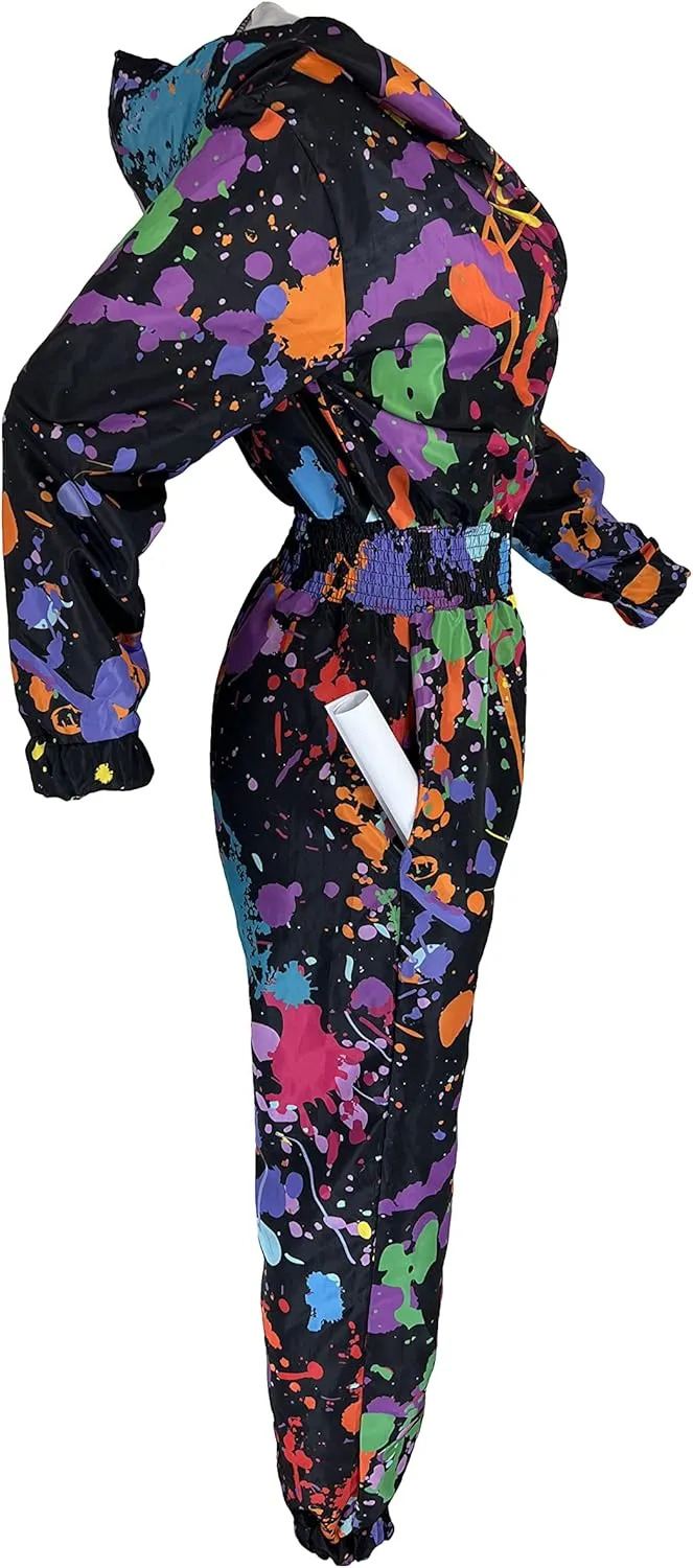 EOSIEDUR Women's Pullover Hoodies Jumpsuit Zipper Jacket Windbreaker Elastic Waistband Pants One Piece Outfits Tracksuit Set