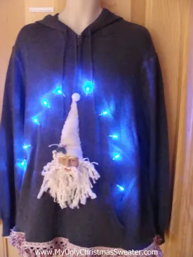 Funny Mens Christmas Sweater with Lights 3D Santa