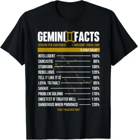Gemini Facts - Astrology Zodiac Sign Horoscope T-Shirt