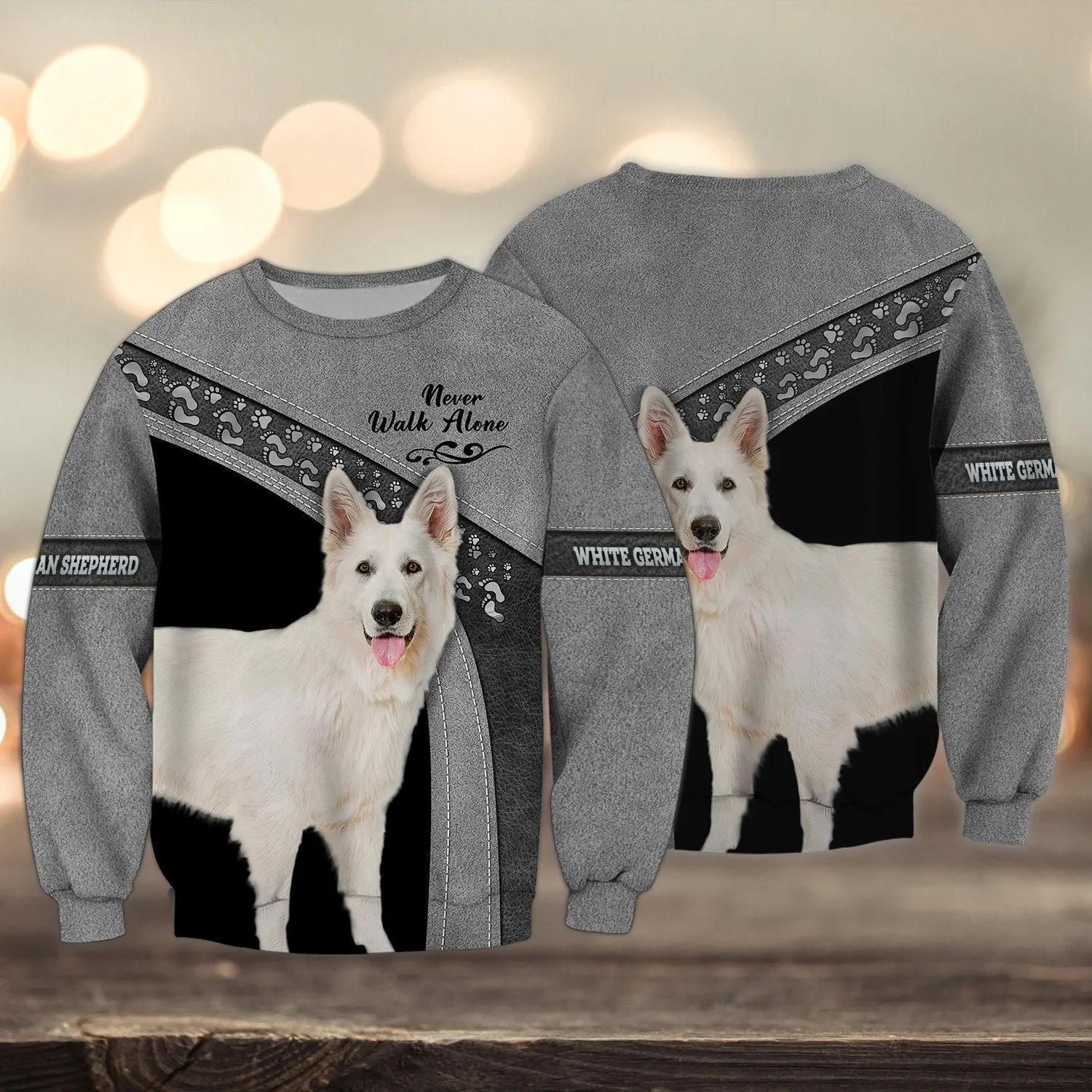 German Shepherd Love Grey Never Walk Alone 3D Full Print Shirts