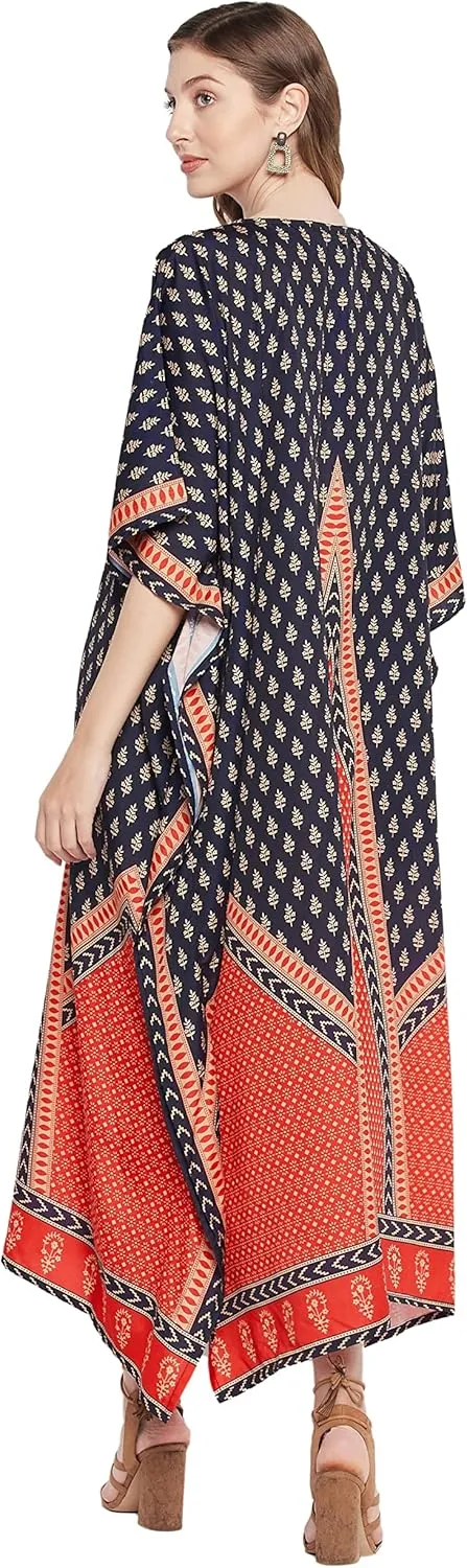 Goood Times Kaftan Dress Plus Size Polyester Long Maxi Beach Cover Ups Caftan Loungewear House Dresses for Women