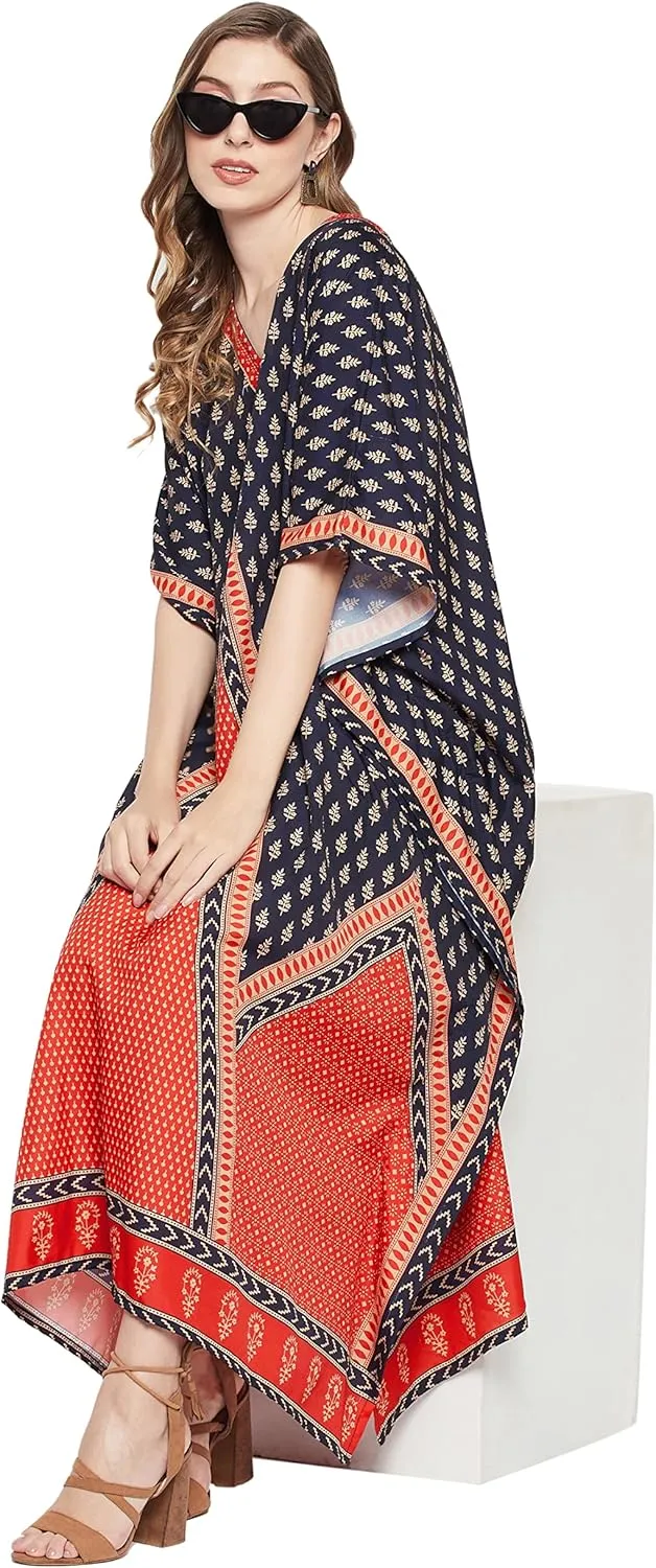 Goood Times Kaftan Dress Plus Size Polyester Long Maxi Beach Cover Ups Caftan Loungewear House Dresses for Women