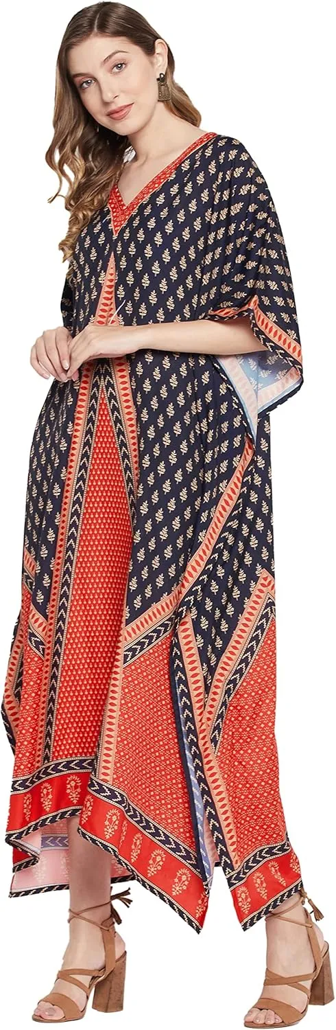 Goood Times Kaftan Dress Plus Size Polyester Long Maxi Beach Cover Ups Caftan Loungewear House Dresses for Women