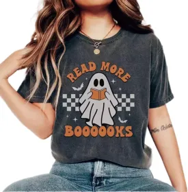 Halloween Cute Ghost Pattern Short Sleeve Halloween Graffiti Tshirt