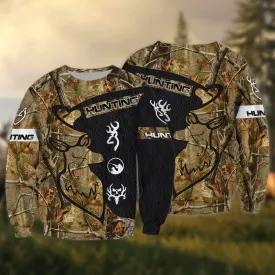 Hunting Pattern 3D All Printed Christmas Shirt, Sweatshirt Hoodie for Hunting Lovers
