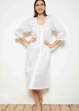 Jackie Jacquard VELCRO® Brand Fastening Nightdress Housecoat