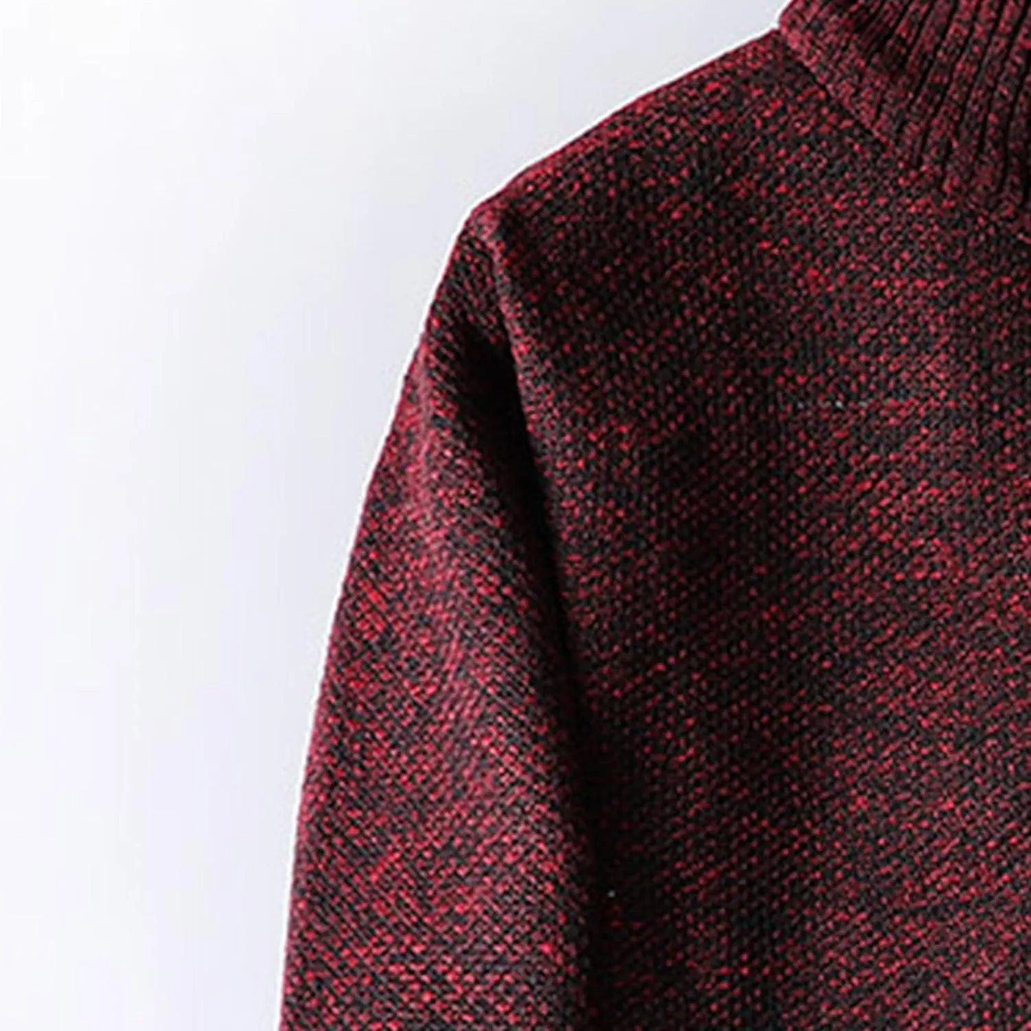 JEShifangjiusu Men'S Quarter Zip Velvet Sweater Slim Fit Casual Knitted Turtleneck Pullover Mock Neck Ribbed Polo Sweater