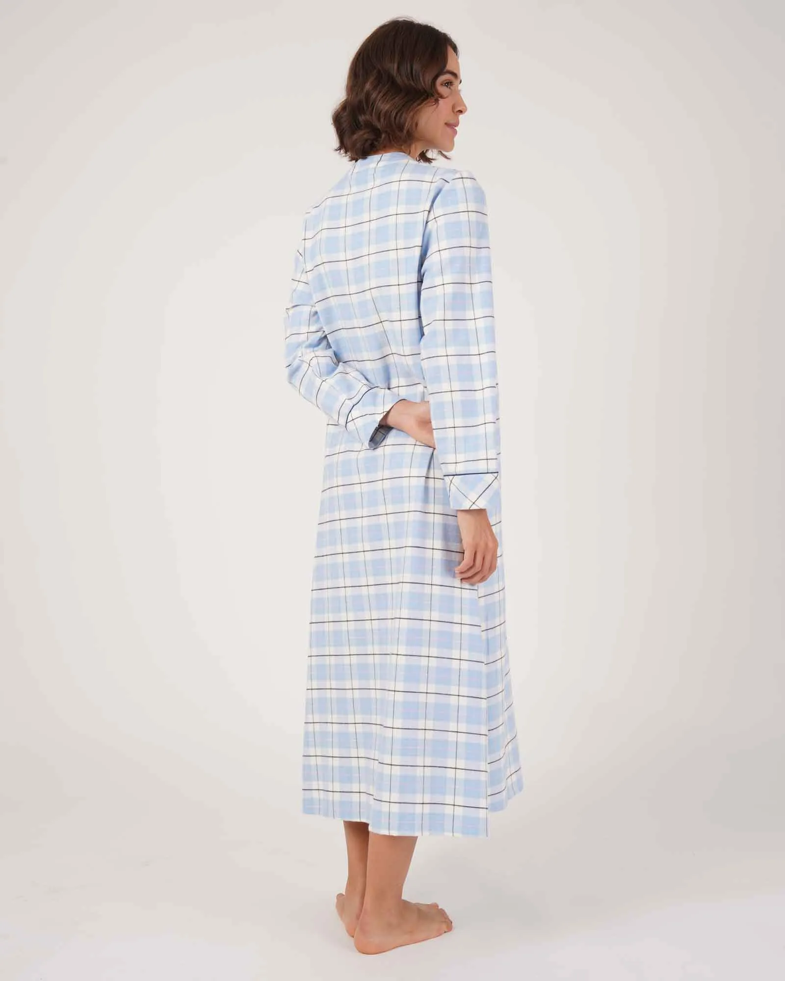 Josephine Brushed Cotton Nightdress - Fulmer Check
