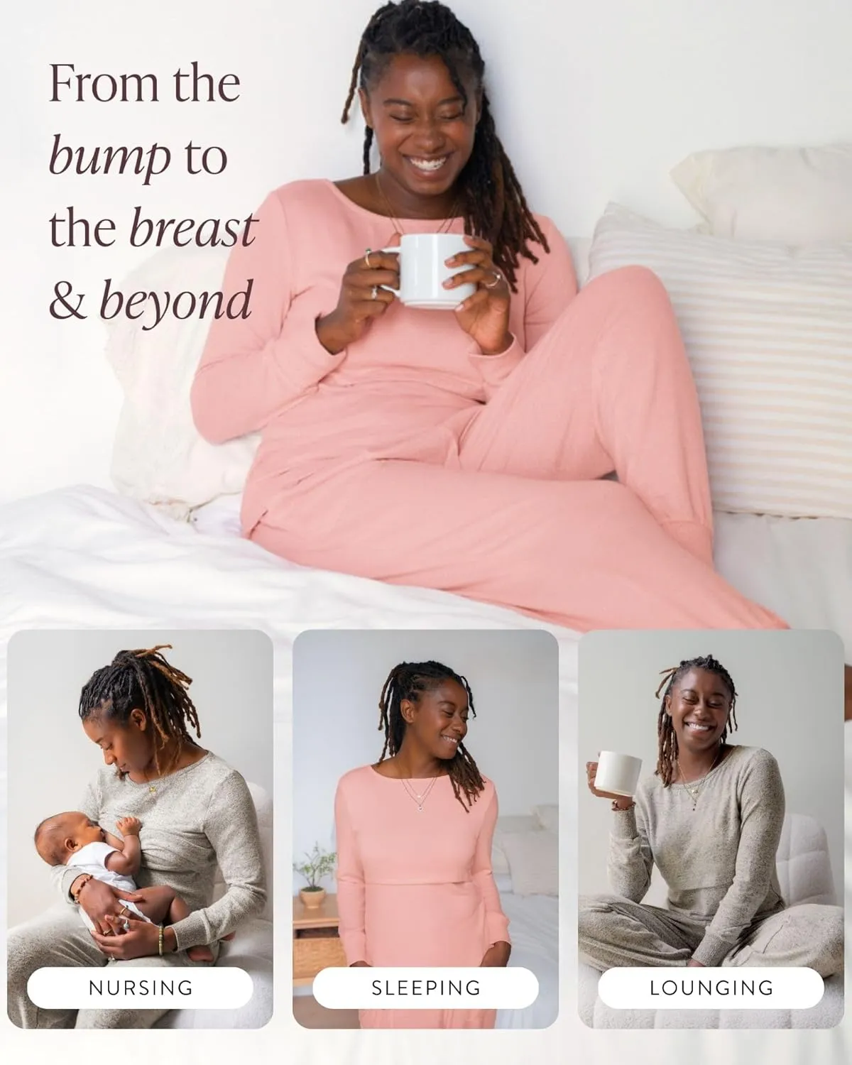 Kindred Bravely Zoe Nursing Pajama & Lounge Set, Postpartum Pajamas
