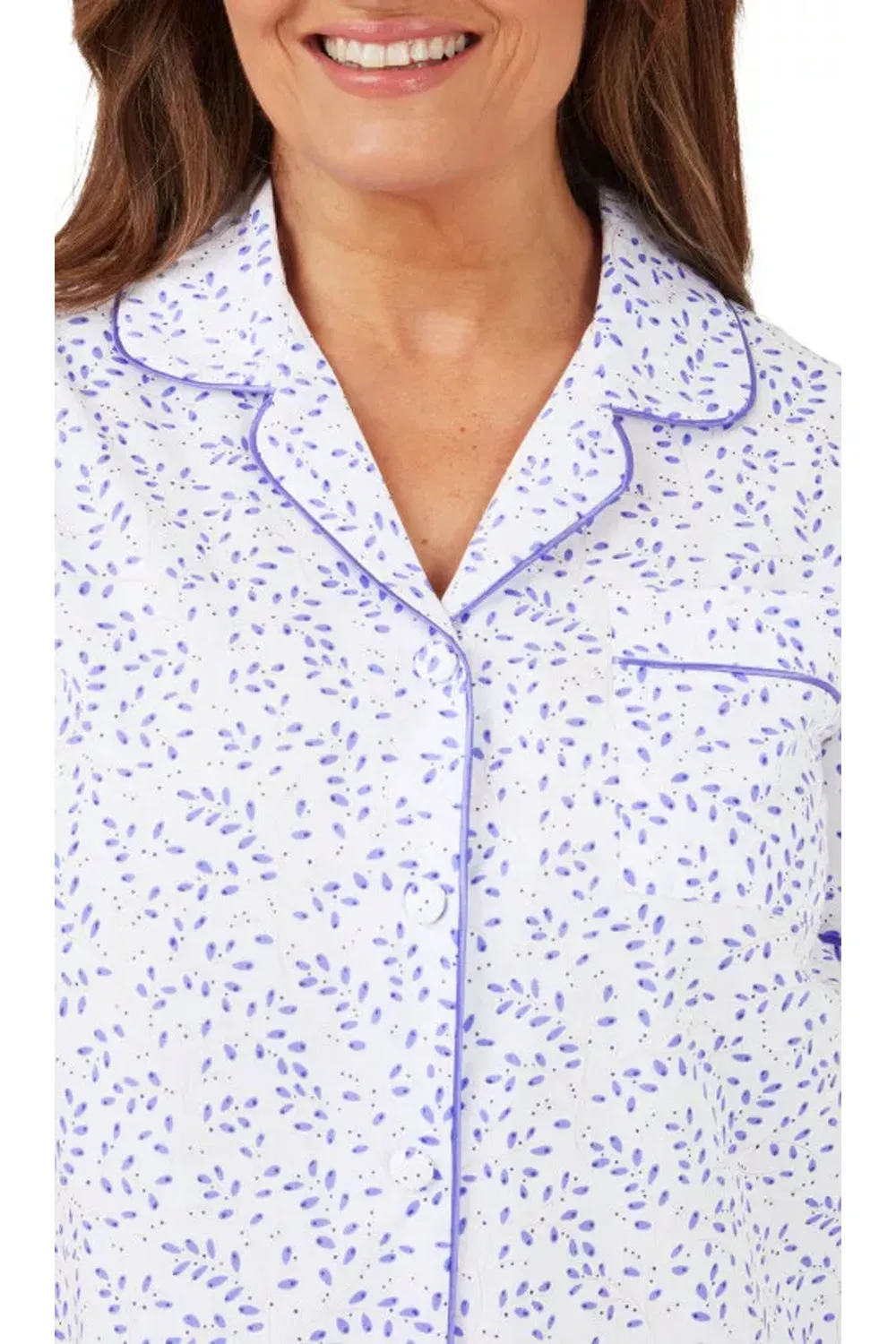 Ladies Floral Short Sleeve Poly Cotton Nightdress