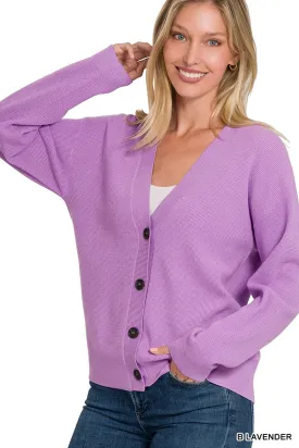 Lavender Viscose Sweater Cardigan