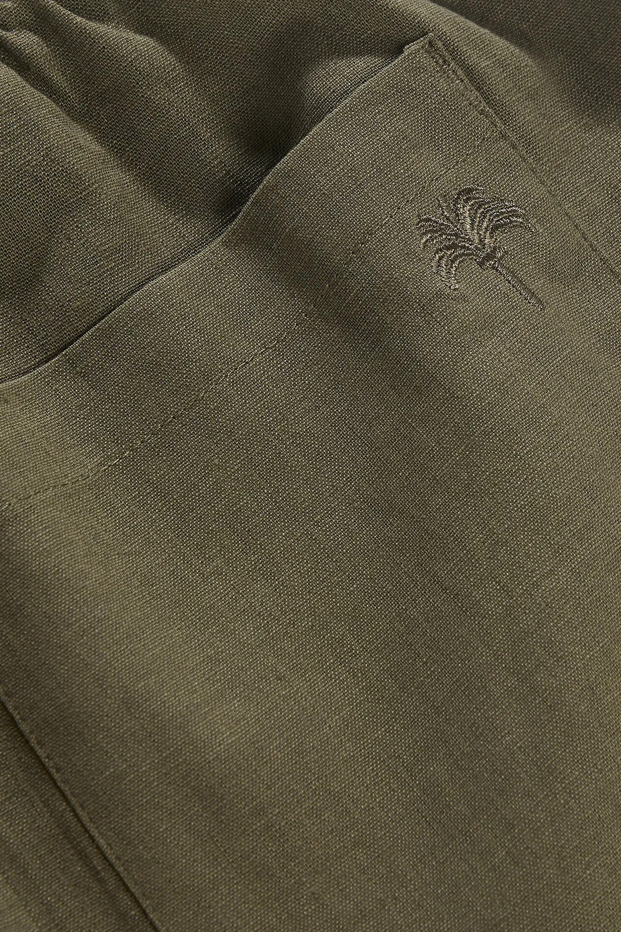 Linen Long Pant in Army