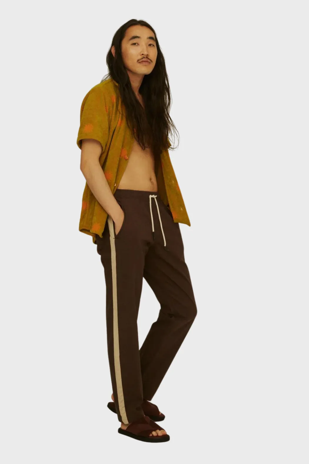 Linen Long Pant in Brown