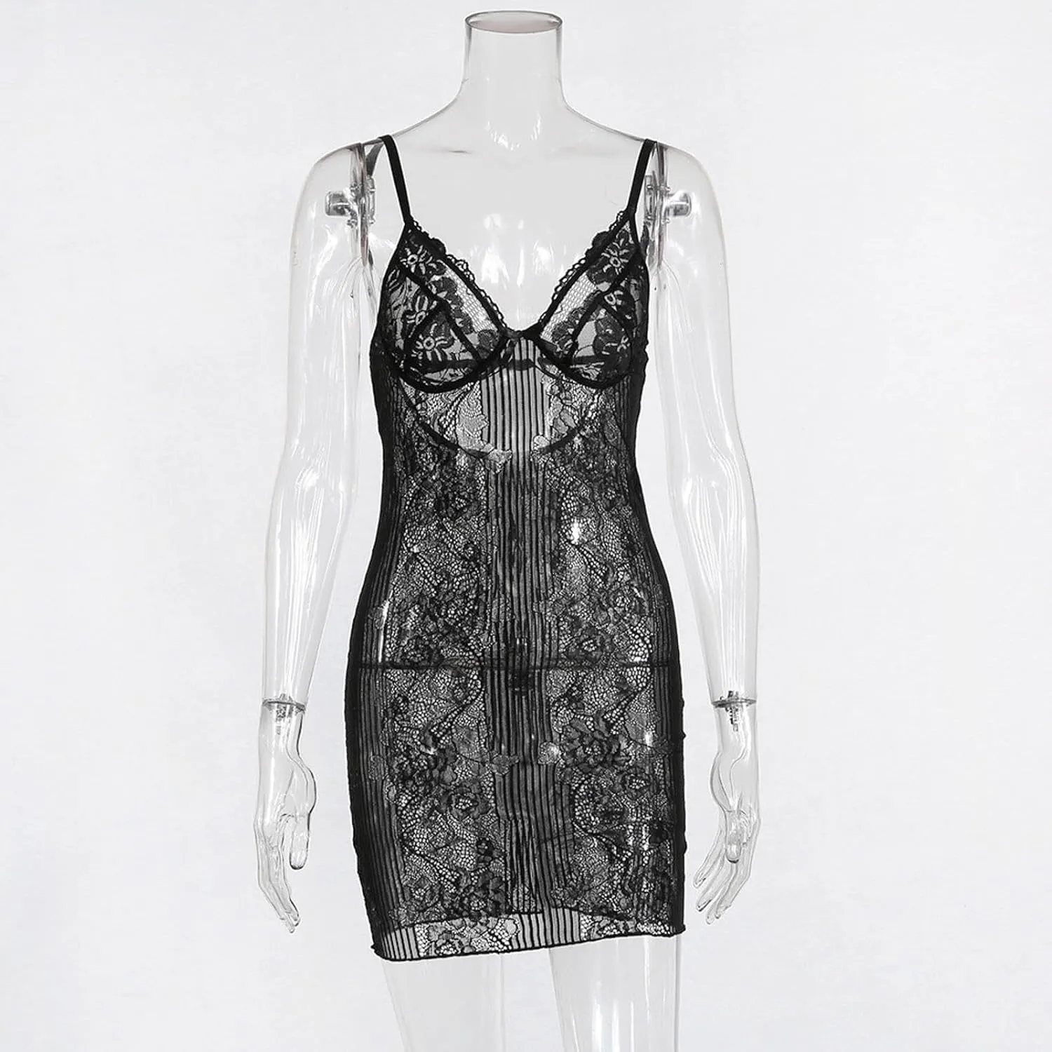 Lingerie Set for Women Bow Tie Lace Edge Sling Dress Jacquard Mesh Lingerie for Women Lace Bodysuit