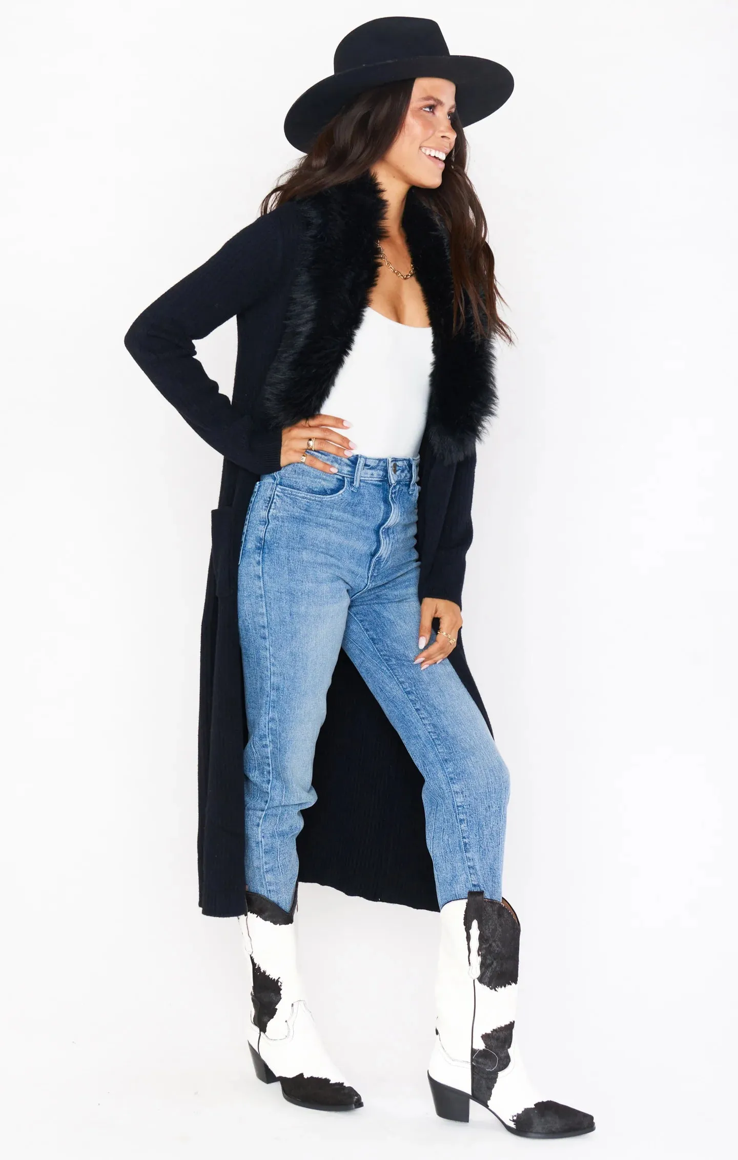 Lombardi Long Cardi-Blk