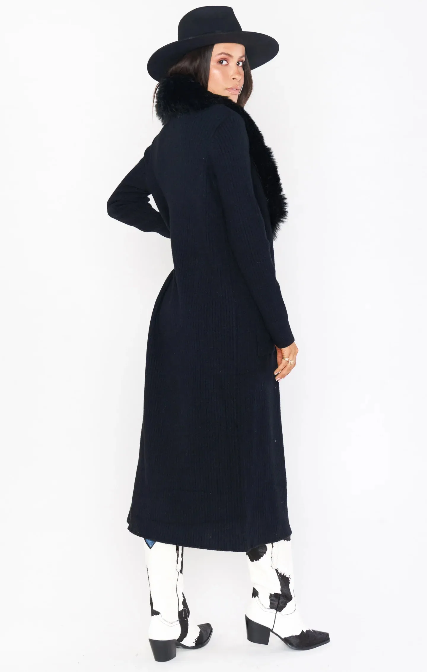 Lombardi Long Cardi-Blk