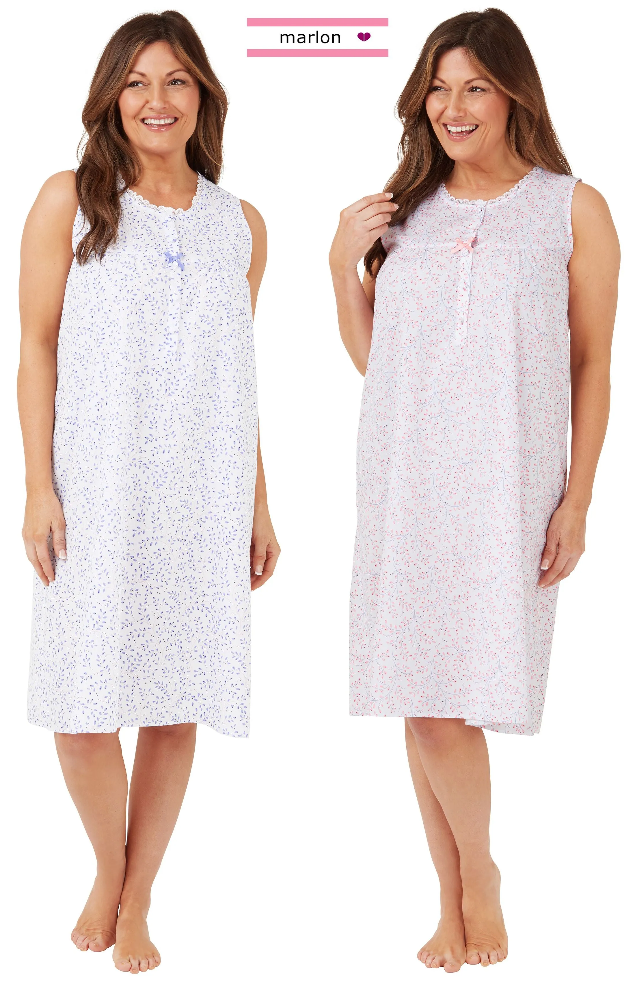 Marlon Ladies Floral Sleeveless Nightdress