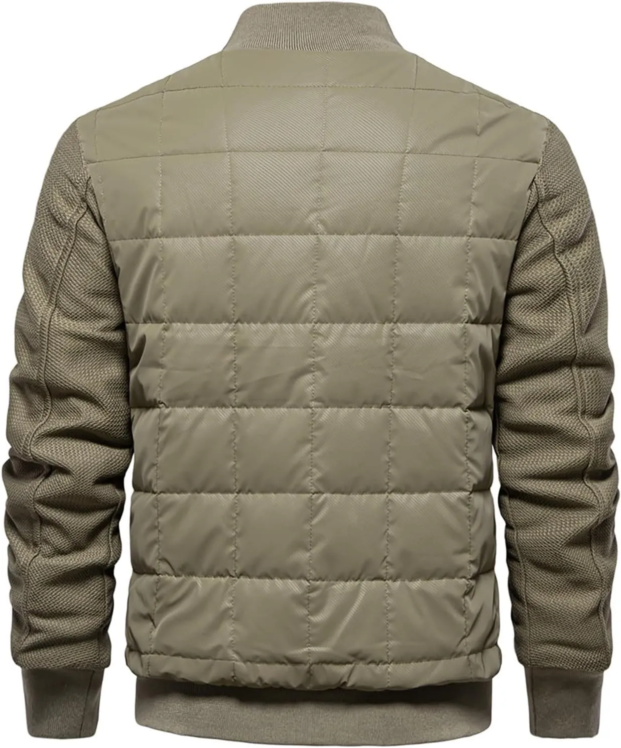 Mens Quilted Flight Bomber Jackets Lightweight Packable Puffer Varsity Coats Warm Winter Zip Up Hiking Padded Coats